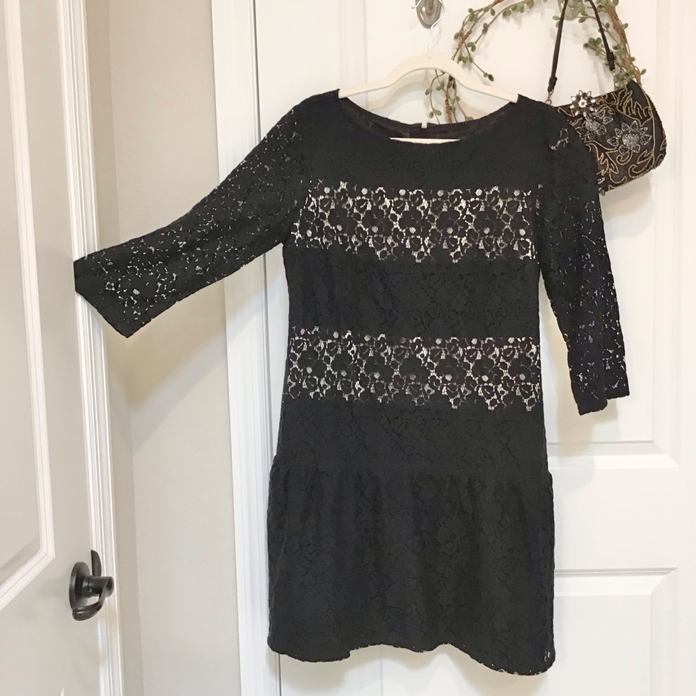 Ann Taylor Lace Dress Exposed Back Zipper Size 10, EUC